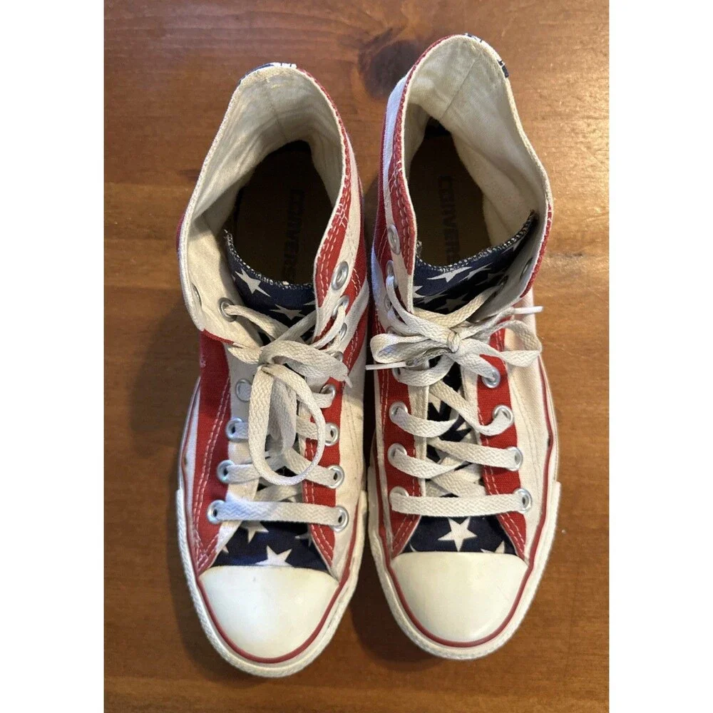 Vintage Converse USA Flag Chuck Taylor All Star Hi Top Shoes Men’s 7 Women’s 9